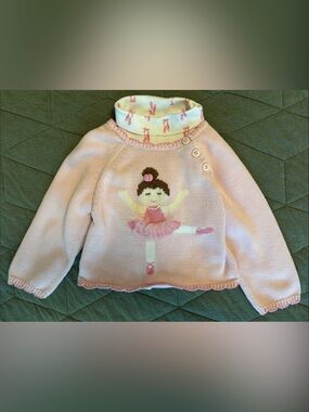 Zubels Pink Ballerina Knit Sweater with Little English Ballerina Turtleneck